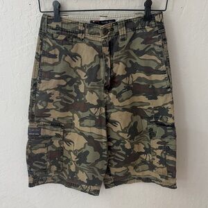 Bugle Boy Camo Long Shorts Youth Boys 14 100% Cotton